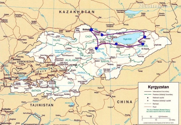 The Lakes of Kyrgyzstan (Kirgisistan) Tour Map